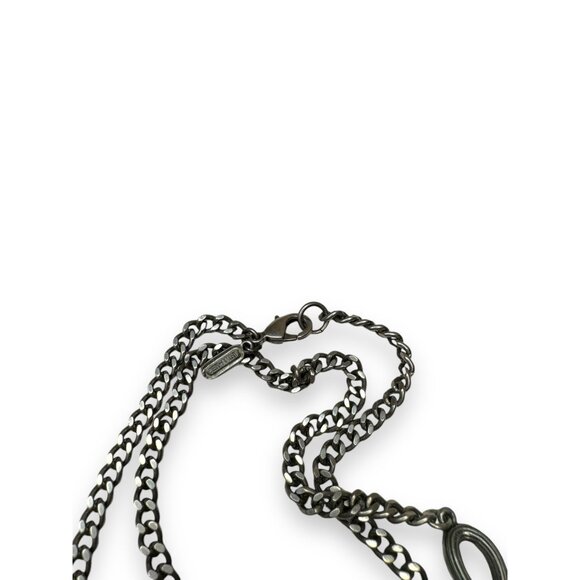 Ben-Amun Silver Tone Long Chain Necklace With Loop Flower Accents - Picture 6 of 8